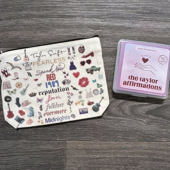 Taylor Swift Cosmetic Make Up Bag Positive Affirmations Card Set NEW Showgirl - Picture 6 of 6